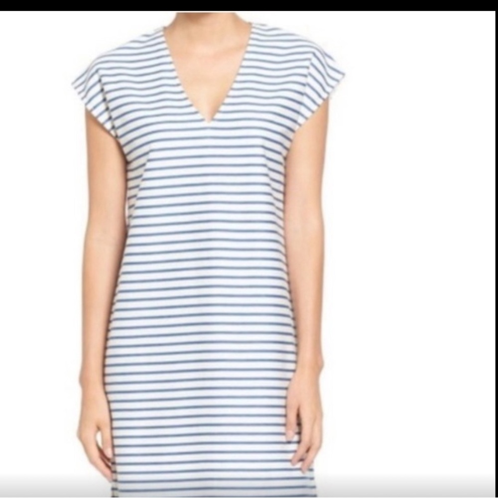 Madewell Striped V Neck Dress